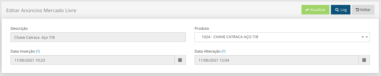 Tela - Anúncios Mercado Livre