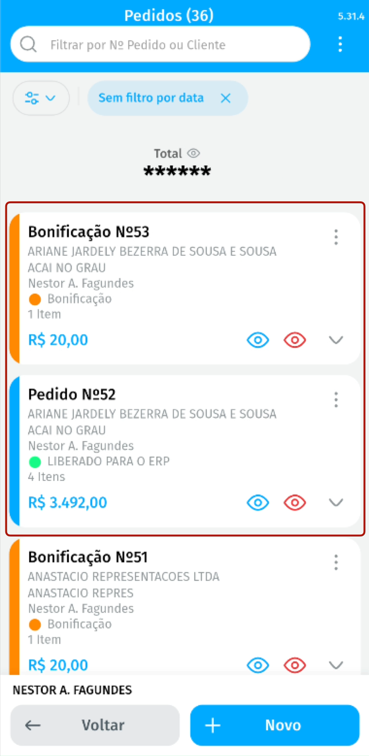 Pedido principal nº 52 e pedido relacionado nº 53